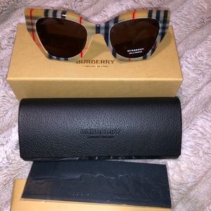 Burberry 52MM Tartan Cat Eye Sunglasses